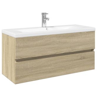 Berkfield Home 2 Piece Bathroom Furniture Set Ceramic & Engineered Wood in Light Tan