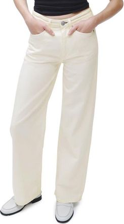 Rag & Bone Featherweight Logan Wide Leg Jeans in Ecru at Nordstrom, Size 26
