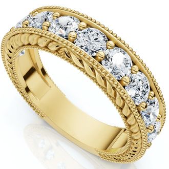 Pompeii3 1Ct Heather Diamond Vintage Wedding Ring 10k Gold Lab Grown