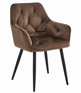 OEM Silla York - Terciopelo Marr&oacute;n / Patas Negras X 1