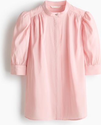 H&M Puff-sleeved blouse - Pink