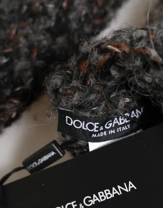 Dolce & Gabbana Gray Virgin Wool Knitted Fingerless Men Mens Gloves