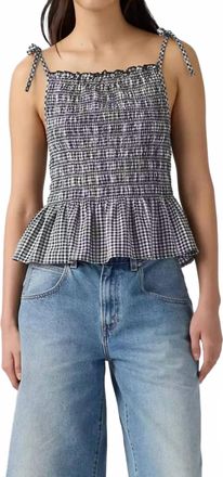 Levi's Monaco Sleeveless Blouse In Black White Gingham