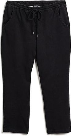 NYDJ Plus Relaxed Drawstring Pull-On Denim Pants Womens Clothing Washed Black : 4X 31, Cotton/Denim/Elastane