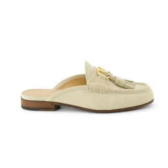 Valentino Schoenen, Dames, Beige, 40 EU, VLogo Signature Tassel-Detail Platte Muilen