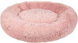 Beliani Beliani - Pet Donut Bed Pink Polyester Round Dog Cat Plushy Furry Cuddler Cushion Kulu