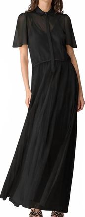 Forte_Forte Pleated Tulle Dress With Slip In Black