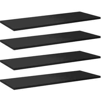 vidaXL Estante Estanter&iacute;a 8 Uds Contrachapada Negro Brillo 80x30x1,5cm Vidaxl