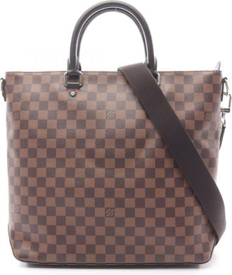Louis Vuitton Brown Coated Canvas Leather Tote Bag (Pre-Owned)