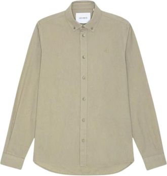 Les Deux Konrad Cotton Linen Shirt - Heren - Casual Overhemden - Groen - S - Katoen - Overhemden