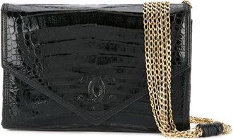 Chanel design chain bag - women - Lamb Skin/Crocodile Leather - One Size - Black