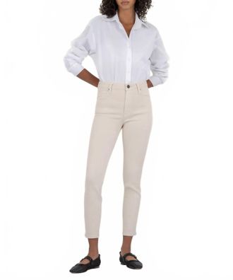 Kut from the Kloth Charlize High Rise Cigarette Leg Pants In Ecru