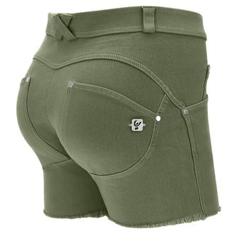 Freddy Shorts WR.UP in denim navetta ecologico fondo sfrangiato e abrasioni