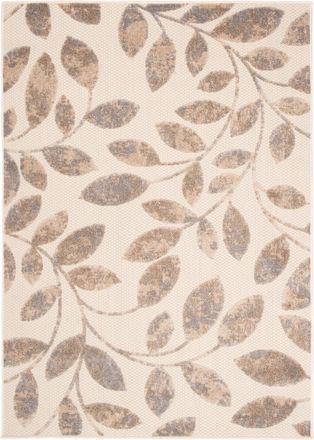 Tapiso Alfombra interior exterior 3d crema gris beige hojas 140x200cm