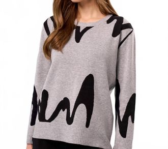 French Kyss Scoop Neck Sweater In Slate/black