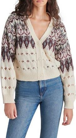 Steve Madden Irisa Fair Isle Cardigan in Cream at Nordstrom Rack, Size X-Small
