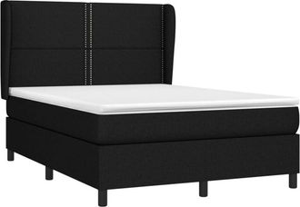 vidaXL Cama Box Spring Con Colch&oacute;n Tela Negro 140x200 Cm Vidaxl