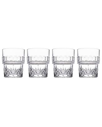 Godinger Set of 4 Dublin Crystal Stackable Double Old Fashioned Glasses