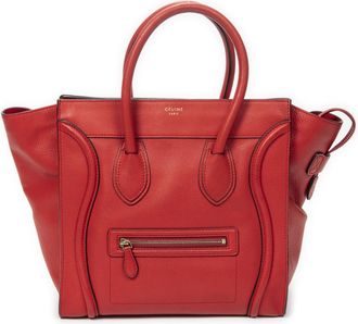 Celine Pre-owned Womens Mini Luggage Shoulder Bag - Red - One Size