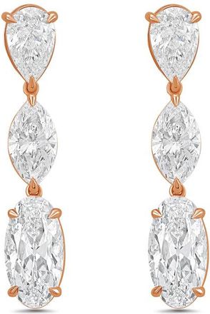 Diana M. Jewels 14kt Rose Gold 20cts Lab Grown Multi-shaped diamond Drop Earrings
