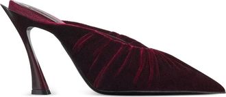 MUGLER 95mm geplooide muiltjes met puntige neus - Rood