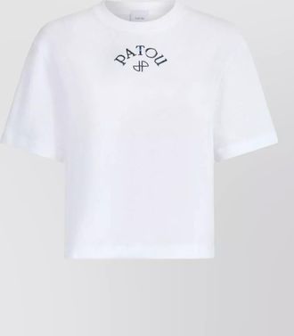 Patou short sleeve crew neck nylon silk top