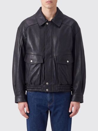 Dunst Lambskin Leather Shirt Jacket with Patch Pockets