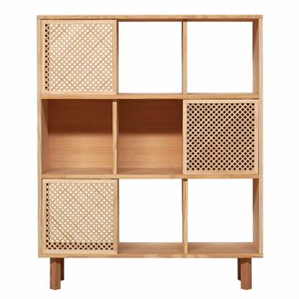 Naan Furniture Librer&iacute;a peque&ntilde;a de madera maciza natural 98 cm sin barnizar
