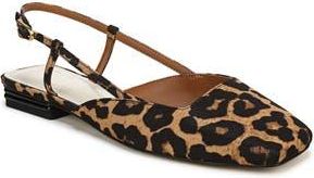 Franco Sarto Tadella Slingback Flat in Brown Leopard Print Fabric at Nordstrom Rack, Size 5.5