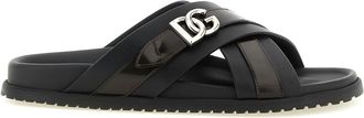 Dolce & Gabbana DG Casual Sandalen - Heren - Sandalen - Zwart - 40 EU - Leer - Schoenen