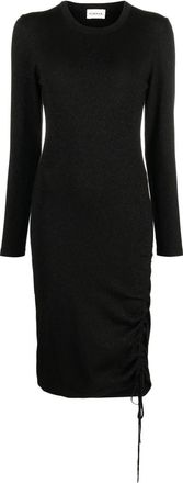 Parosh Long Sleeve Draped Short Dress