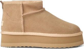 Ga&euml;lle Paris Eskimo platform boots - women - Calf Suede/Artificial Fur/Rubber - 39 - Neutrals