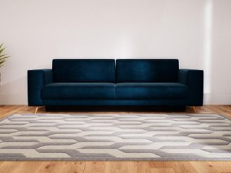 MYCS Schlafsofa Samt Nachtblau - Elegantes, gemütliches Bettsofa: Hochwertige Qualität, einzigartiges Design - 248 x 75 x 98 cm, konfigurierbar