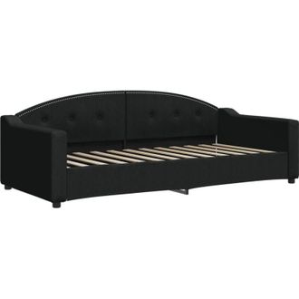 vidaXL Sof&aacute; Cama Sin Colch&oacute;n Tela Negro 90x200 Cm Vidaxl
