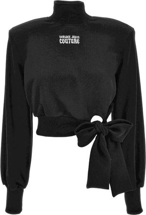 Versace Jeans Couture Bow Tie Sweater - Dames - Coltruien - Zwart - S - Katoen - Truien & Vesten