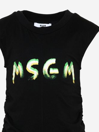 Msgm Girls Dress Cotton Black