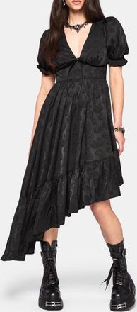 Disturbia Elaria Jacquard Asymmetric Midaxi Dress in Black at Nordstrom, Size 16