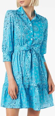 MC2 Saint Barth Bandanna Print Cotton Short Dress Daisi With Embroideries