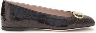 Valentino Garavani Brown Logo Ballet Flats