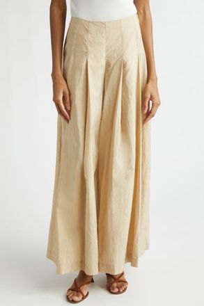 Cinq &agrave; Sept Jagger Wide Leg Pants in Khaki at Nordstrom, Size 12