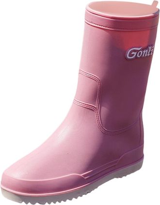 Generic Women Mid Calf Rain Boots Anti-Slip Garden Shoes Waterproof Fishing Deck Boots Lightweight Out Work Rain Shoes for Sailing Boating Garden (Pink, 6.5)
