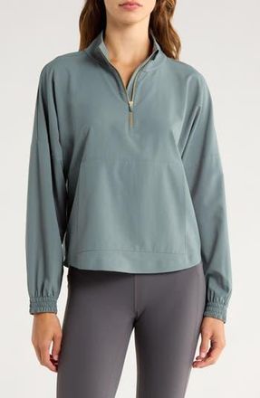 Rhone Mirage Water-Repellent Half-Zip Jacket in Green Smoke at Nordstrom Rack, Size X-Large