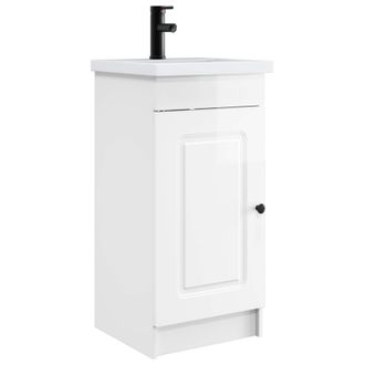 vidaXL Vanidad De Ba&ntilde;o Con Lavabo Blanco Brillante 42 X 40 X 84,5 Cm Vidaxl
