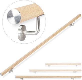 Relaxdays Relaxdays - Pasamanos Escalera Redondo Para Interior Y Exterior &Oslash; 42mm, Aluminio, Marr&oacute;n, 200 Cm