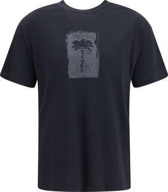 Palm Angels Graphic Cotton T-Shirt - Black