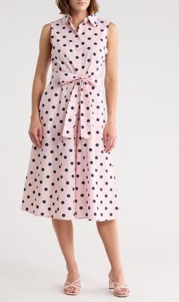 Calvin Klein Sleeveless Cotton Shirtdress in Blossom /Indigo at Nordstrom Rack, Size 12