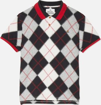 Vivienne Westwood Mens Mens Vivienne Westwood Chequered Multi Colour Classic Argyle Polo Shirt - Size: 46