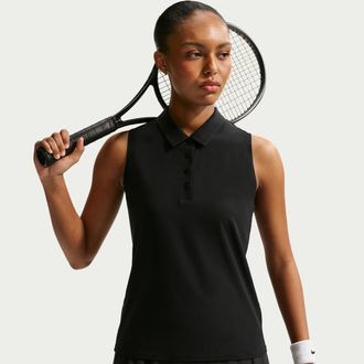 Nike Womens Victory Dri-FIT Sleeveless Polo in Black | FQ1572-010