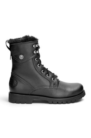 Panama Jack Panama Jack Womens Black Leather Waterproof Warm Lace-Up Boots - Benissa B2