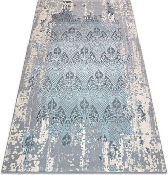RugsX Rugsx - Alfombra Core W3824 Ornamento Vintage - Estructural, Dos Niveles De Vell&oacute;n, Azul Claro / Crema / Gris Blue 120x170 Cm